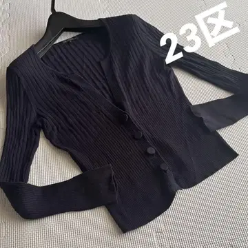 다크 네이비 리브 니트 가디건 38