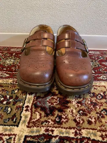 Dr.Martens 24cm 브라운 가죽 멜리 제인 닥터 마틴