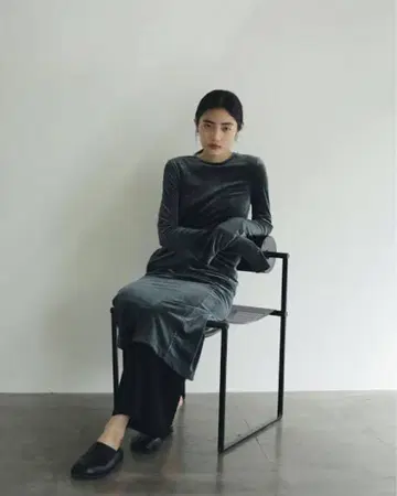 anuke 벨로아 메쉬 원피스 블루 38