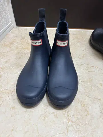 HUNTER 네이비 숏부츠