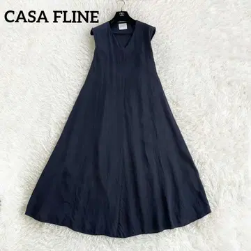 CASA FLINE 슬리브리스 롱 원피스 큐프라 100%