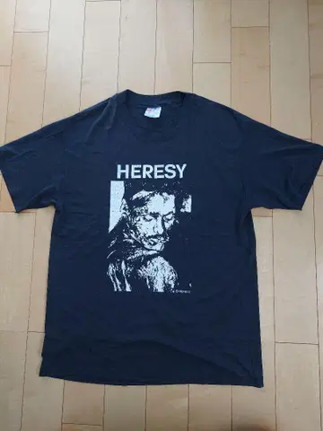 헤레시 빈티지 티셔츠 HERESY 헤인즈 바디 미국제 L