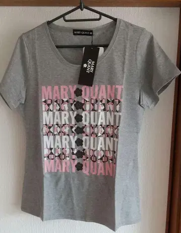 MARY QUANT 로고 프린트 티셔츠 그레이 미사용품