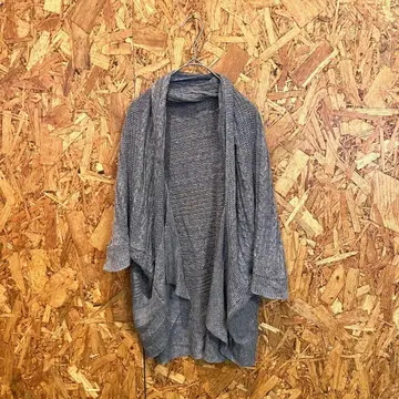 GREEN LABEL RELAXING 가디건 가운 반팔 그레이