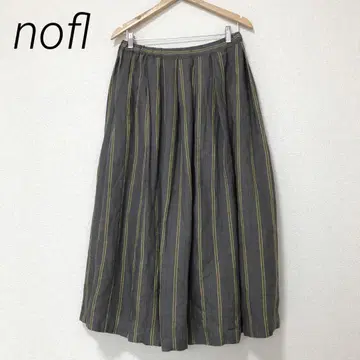 nofl 린넨 스트라이프 턱 스커트 일본제