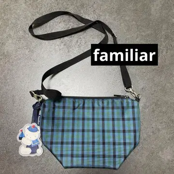 파밀리아 보트형 미니백 숄더백 블루 계열 체크