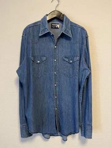 USA제 Wrangler 70127MW 데님 웨스턴 셔츠 171/2