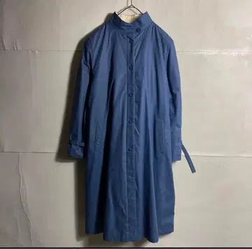 '유럽 80s 90s 롱 코트 스텐카라 코트 빈티지 파랑