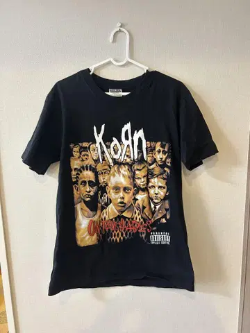 밴딩 티셔츠 구제 의류 블랙 콘 KORN 락