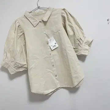 듀라스 퍼프 슬리브 데님 블라우스