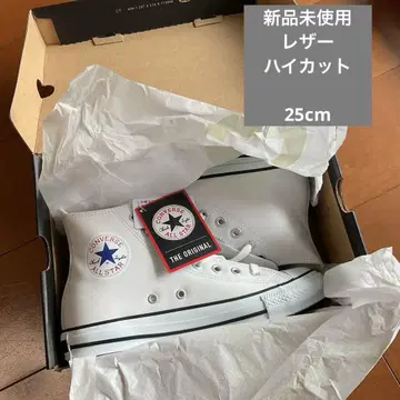 미사용 새상품 올스타 하이컷 가죽 화이트 25