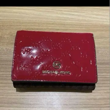 마이클코어스 빨간색 3단 폴더형 지갑