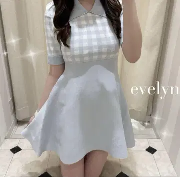 evelyn 깅엄 펄 니트 원피스