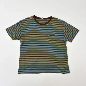 COMFORTABLE REASON 멀티 보더 포켓 티셔츠 XL
