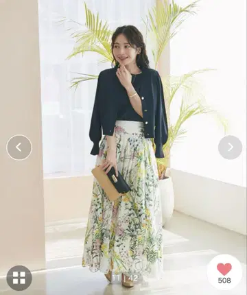 La boutique BonBon 플라워 프린트 스커트