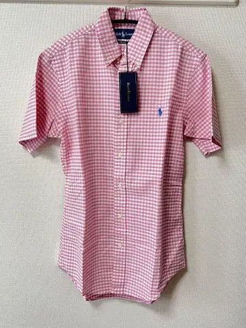 새상품 Ralph Lauren 랄프 로렌 핑크 체크 반팔 셔츠