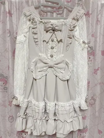 LIZLISA 티아라 리본 티어드 원피스 핑크