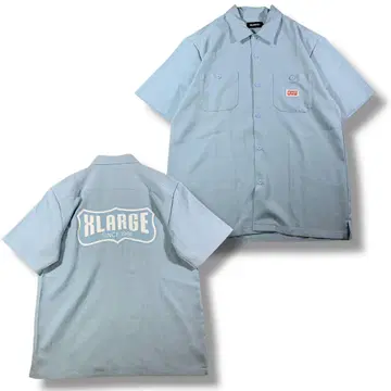 XLARGE 워크 셔츠 사이즈 M 스트라이프 라이트 블루