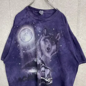 GILDAN 애니멀 울프 늑대 빅 프린트 티셔츠 2XL