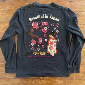 테일러 도요 스카 티셔츠 롱 T 긴팔 마이코 자수