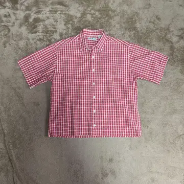 엘엘빈 깅엄 체크 셔츠 짧은 기장 cityboy 80s