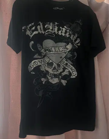 헤이세이 갸루 갸루 남자 y2k Ed Hardy 스컬 그래픽 티셔츠