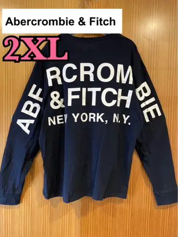 Abercrombie & Fitch 2XL 네이비 긴팔 티셔츠
