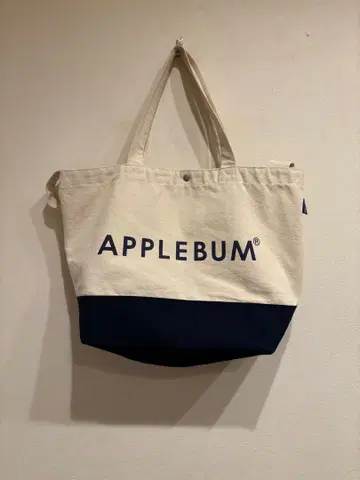 APPLEBUM 숄더 토트백 애플 범 네이비