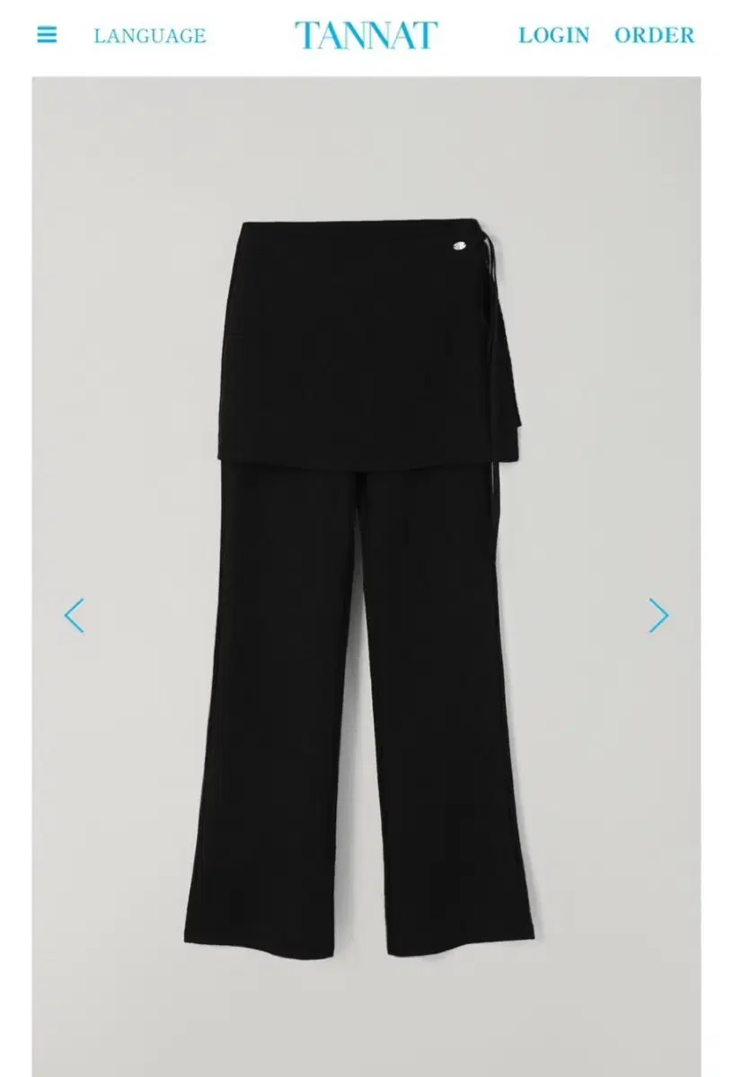 Tannat T/T Wrap layered slit pants (black)