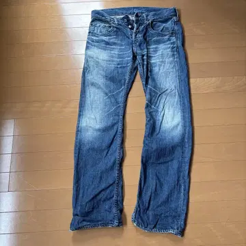 옴니 갓 블루 스트레이트 데님 3 버튼 사이즈 3