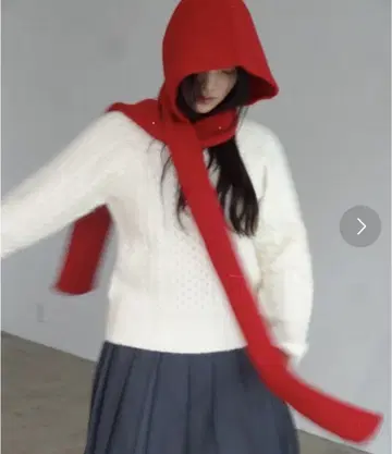 fekete 후드 글리터 머플러 레드