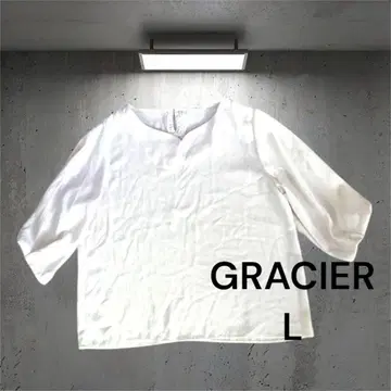GLACIER 그라시아 블라우스 L 흰색 화이트