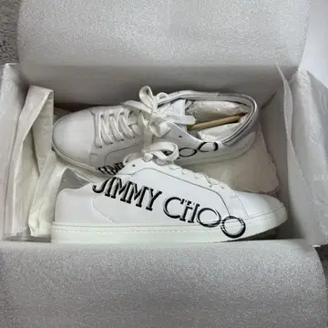 JIMMY CHOO/지미추 가죽 스니커즈 화이트