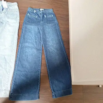 다크 블루 데님 부츠 컷 팬츠 US 0
