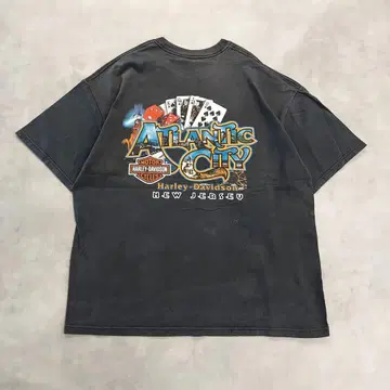할리데이비슨 프린트 티셔츠 00s USA제 XL 블랙 14746