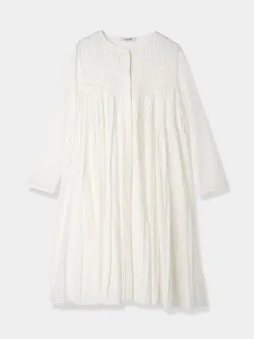 Pin-tuck Lace Mini Dress laubeblanc 화이트
