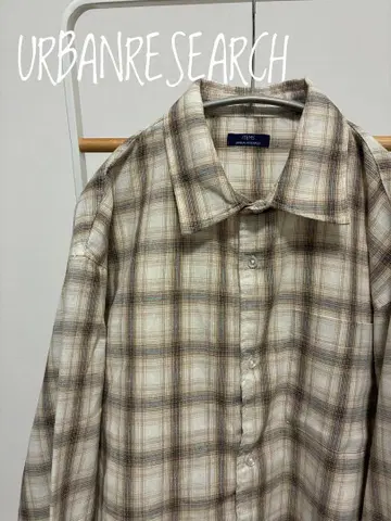 ITEMS URBANRESEARCH 선염 체크 롱 슬리브 셔츠