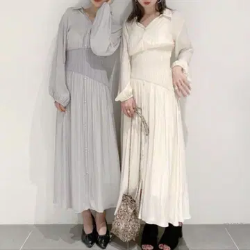 SNIDEL 스나이델 허리 리브 셔츠 원피스