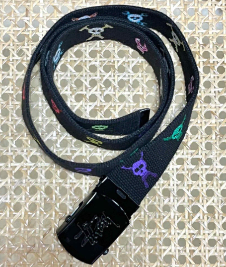 90s ~ 00s Old Stussy Skull Web Belt