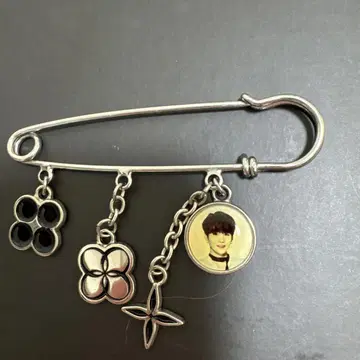 BTS 아이돌 사진이 있는 실버 핀 배지