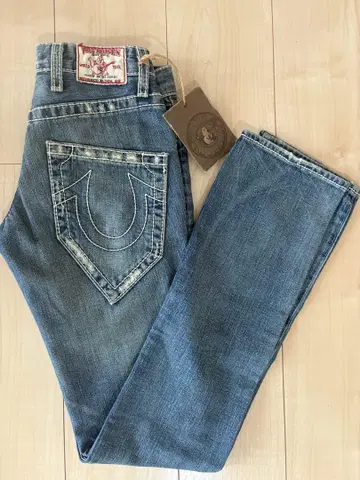 True Religion 스트레이트 데님 라이트 블루 택 포함