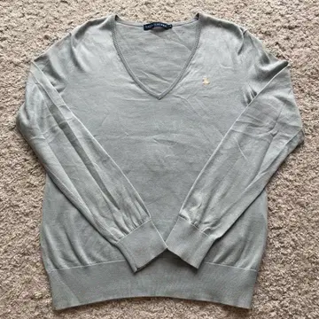 Ralph Lauren 그린 V넥 스웨터 L