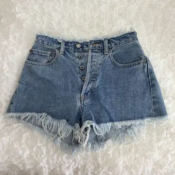 MOUSSY 숏 팬츠 데님 숏 팬츠 프린지