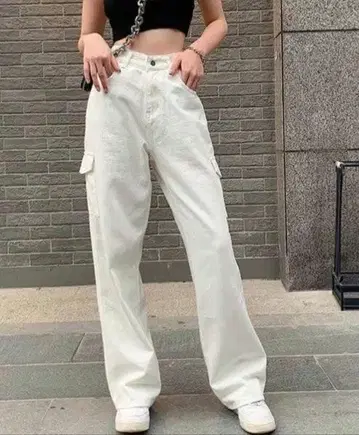 컬러 데님 카고 팬츠 새상품