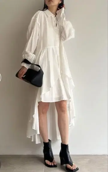 피쉬 테일 셔츠 원피스 0 화이트 스나이델