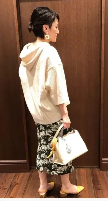 FIL DE FEL 와플 멕시코 후드티 화이트