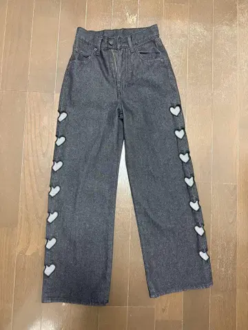 WEGO 다크 그레이 와이드 레그 데님 S 사이즈