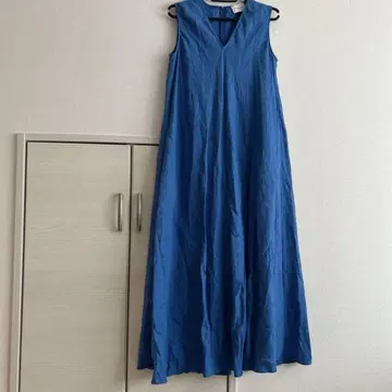 UNITED ARROWS 블루 슬리브리스 롱 원피스