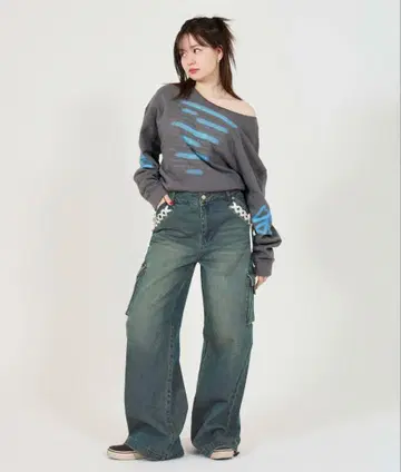 허리 리본 데님 팬츠 TINA:JOJUN