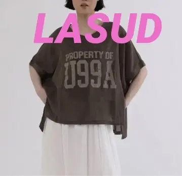 야마다야 LASUD 시어 코튼 V넥 컷 티셔츠 차콜